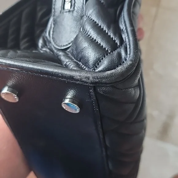 Michael Kors Black Geometric Quilted Shoulder Bag - Picture 14 of 16